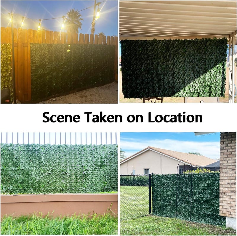 WUPUSDER Artificial Ivy Fence Privacy Screen with Mesh Back, 39" x 198" Faux Ivy Vine Leaf Fence Panels, Balcony Privacy Screen, Hedge Wall Decoration for Outside, Garden, Yard, Patio - Image 3